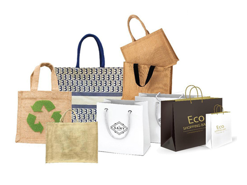 Branded jute and paper carry bags